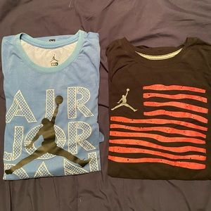 Lot of 2 Men Men’s Air Jordan T Shirts Gently Used 3XL XXXL Blue Black Retro